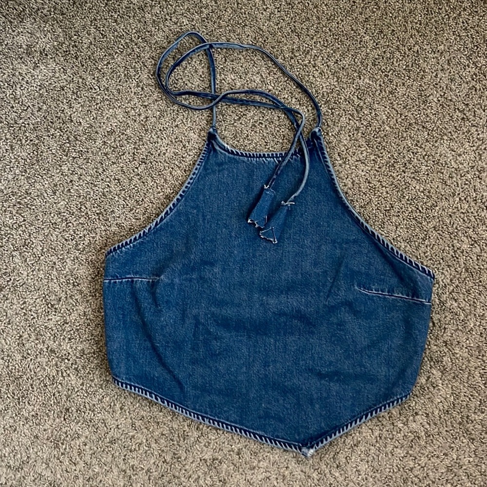 Denim halter top